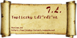 Tepliczky Lóránt névjegykártya